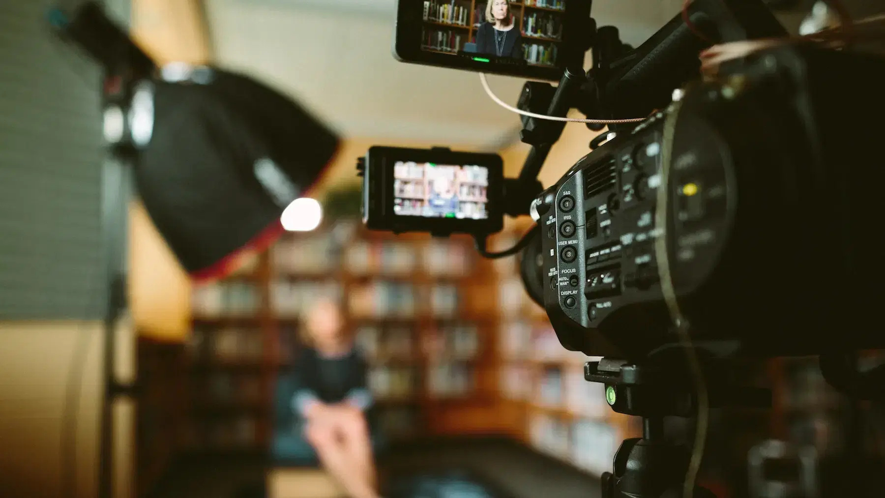 client being filmed giving a testimonial